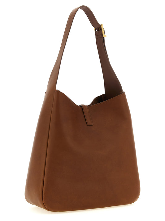 Saint Laurent Le 5 à 7 Large Shoulder Bag — Brown Leather