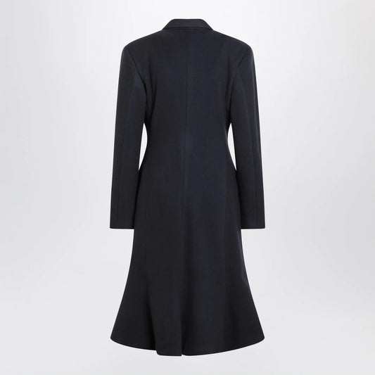 Balenciaga Navy blue Midi Godet wool coat