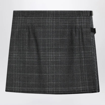 Balenciaga Grey shadow-effect tartan mini skirt