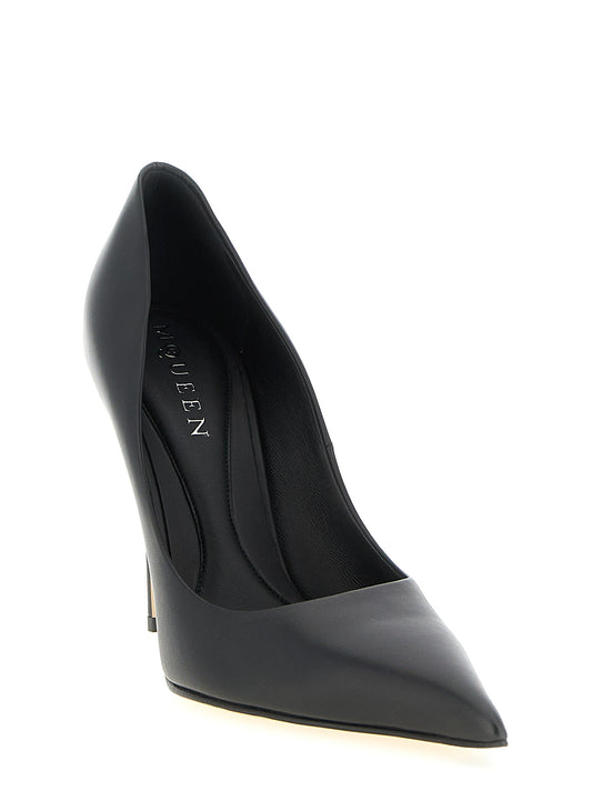 Alexander McQueen Leather Pumps — Black Stiletto 10cm