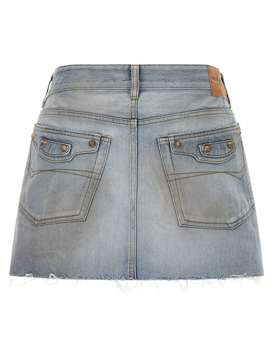 Balenciaga City Skirt — Light Blue Denim Miniskirt
