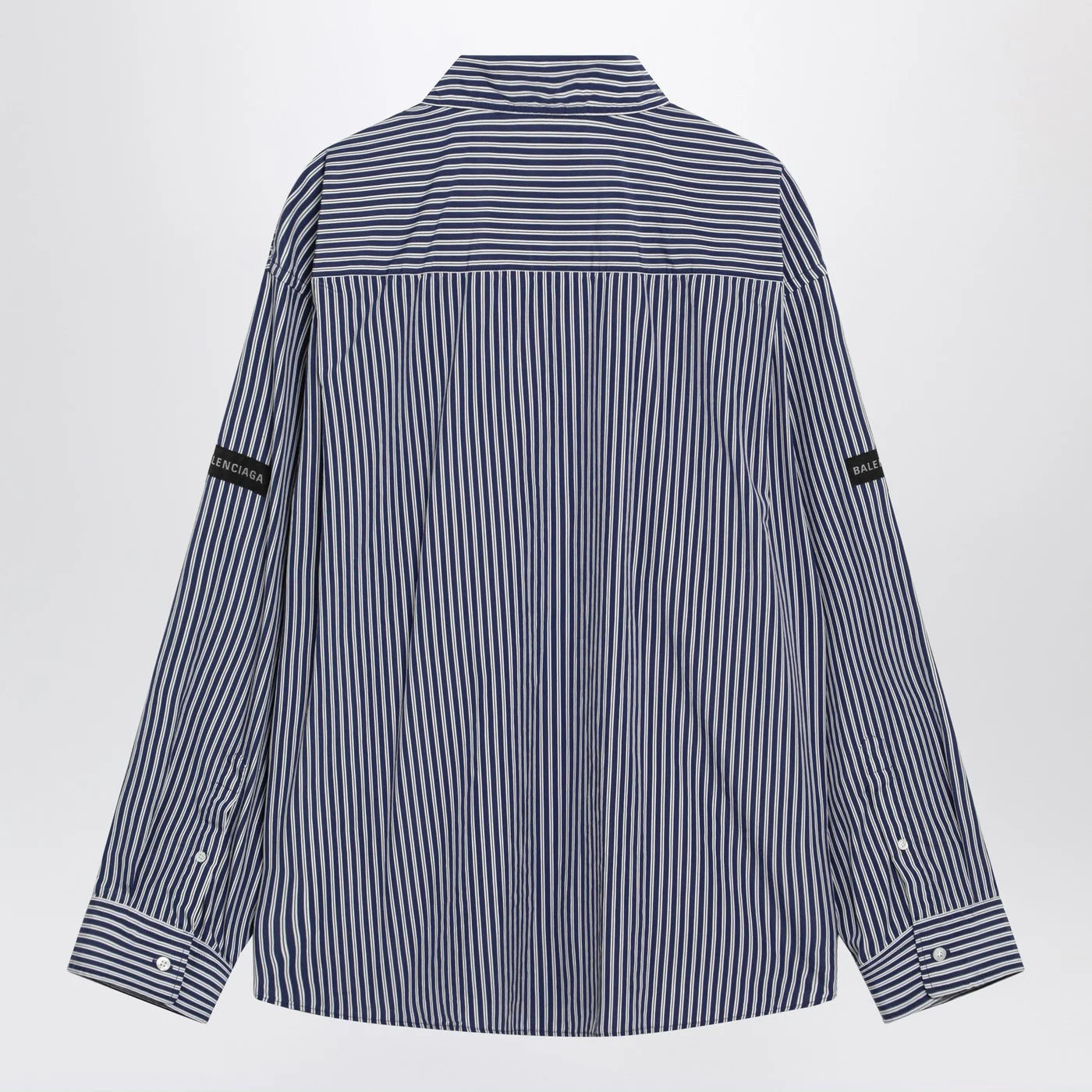 Balenciaga Oversize navy blue and white striped shirt