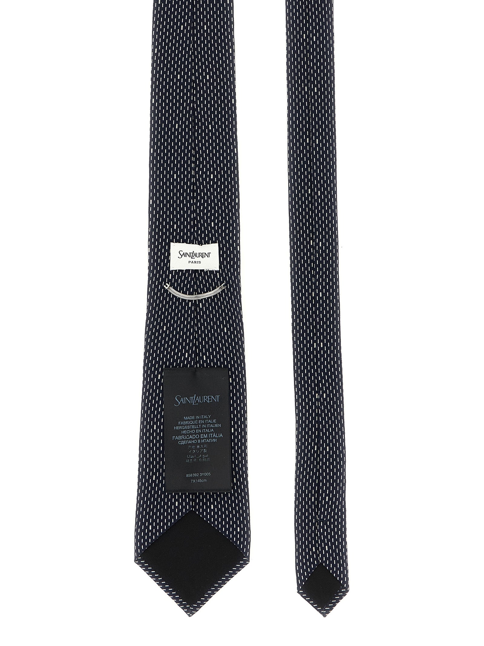 Saint Laurent Polka Dot Tie — Silk 7cm (Blue) | Aumifour