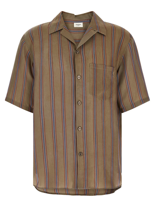 Saint Laurent Cassandre Striped Shirt — Men's Shirt