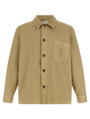 Saint Laurent Cassandre Overshirt for Men — Beige Shirt