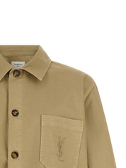 Saint Laurent Cassandre Overshirt for Men — Beige Shirt