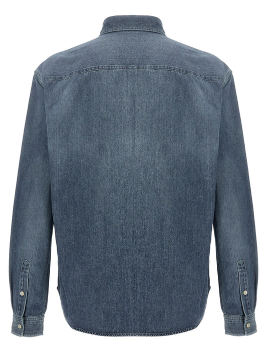 Saint Laurent Cassandre Shirt - Blue Denim Shirt for Men