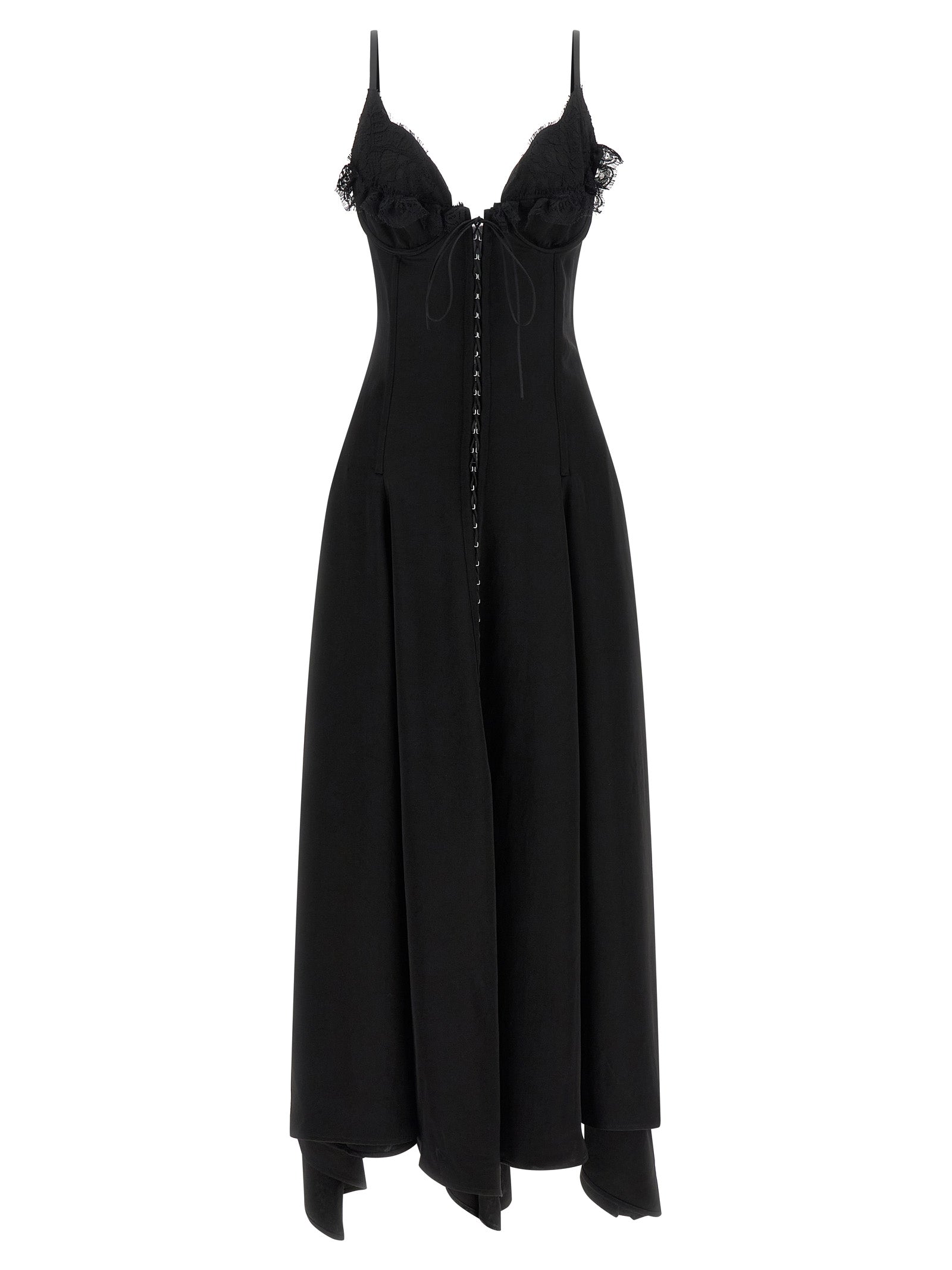 Alexander McQueen Gancini Dress – Satin Black Evening Dress