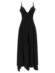 Alexander McQueen Gancini Dress – Satin Black Evening Dress