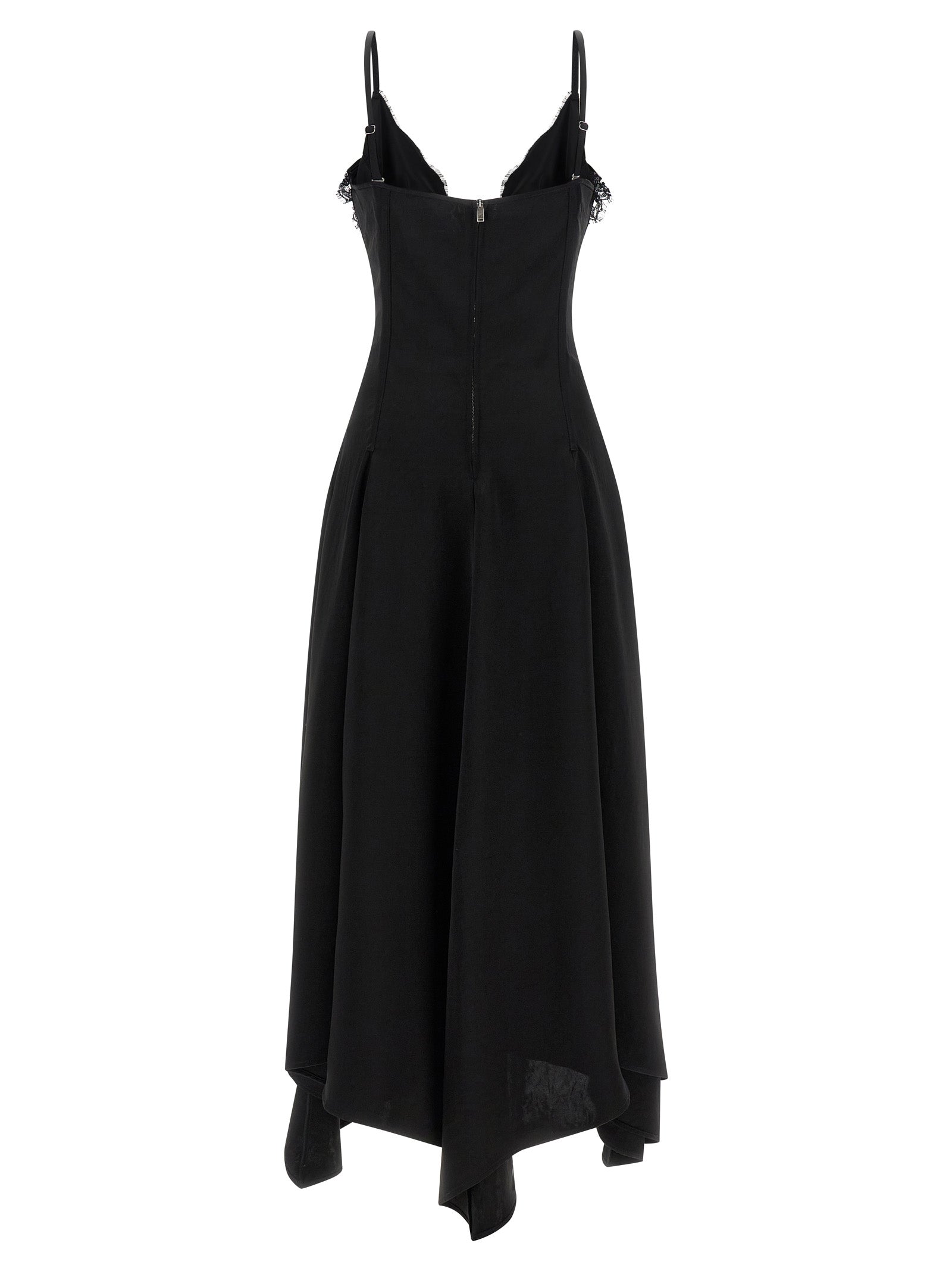 Alexander McQueen Gancini Dress – Satin Black Evening Dress