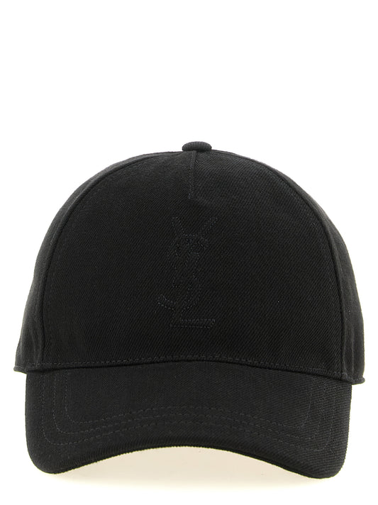 Saint Laurent Cassandre Cap — Men’s Black Cotton Baseball