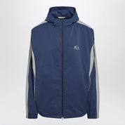 Balenciaga Washed-effect technical satin track jacket in navy
