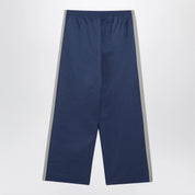 Balenciaga Washed technical satin track pants in marine blue