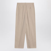 Pantalones de algodón y lino color caqui claro The Row Lilas