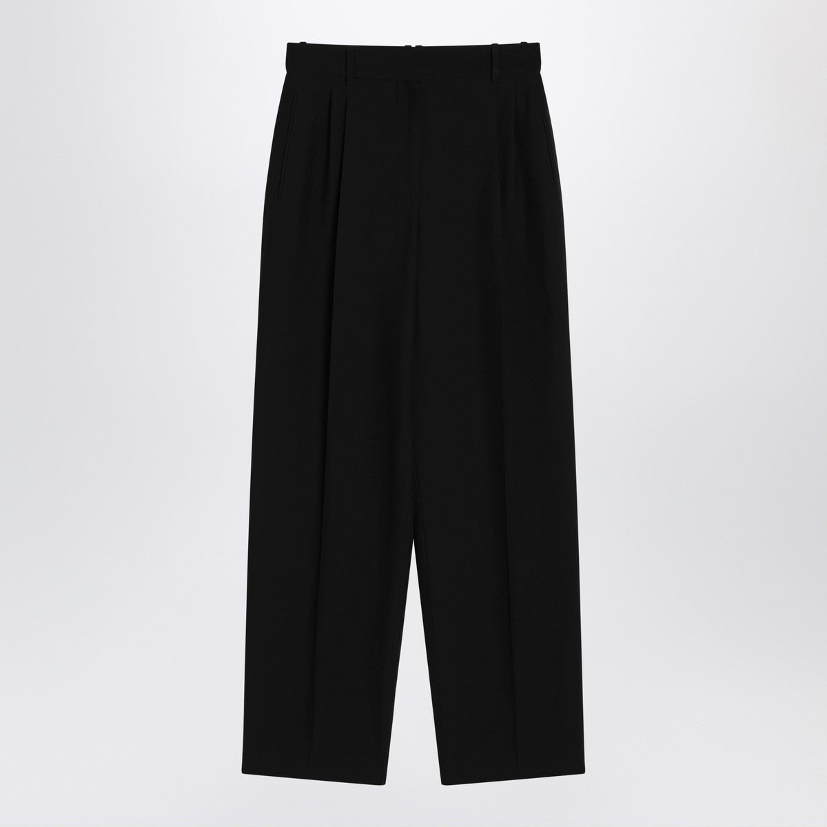 Pantalon The Row Lilas en laine et lin noir