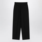 Pantalon The Row Lilas en laine et lin noir
