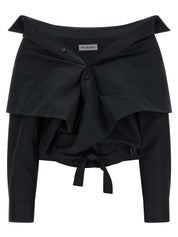 Balenciaga Crop Shirt Off The Shoulder