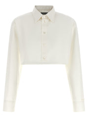 Balenciaga Cropped Shirt — Silk Poplin Crop (White)