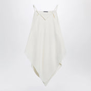 Balenciaga Scarf-inspired wool and silk crepe top in ivory