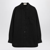The Row Nesson black linen denim shirt