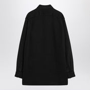 The Row Nesson black linen denim shirt