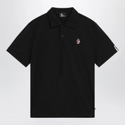 Moncler Grenoble Black polo shirt with logo patch