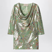 Valentino Green printed lurex shirt