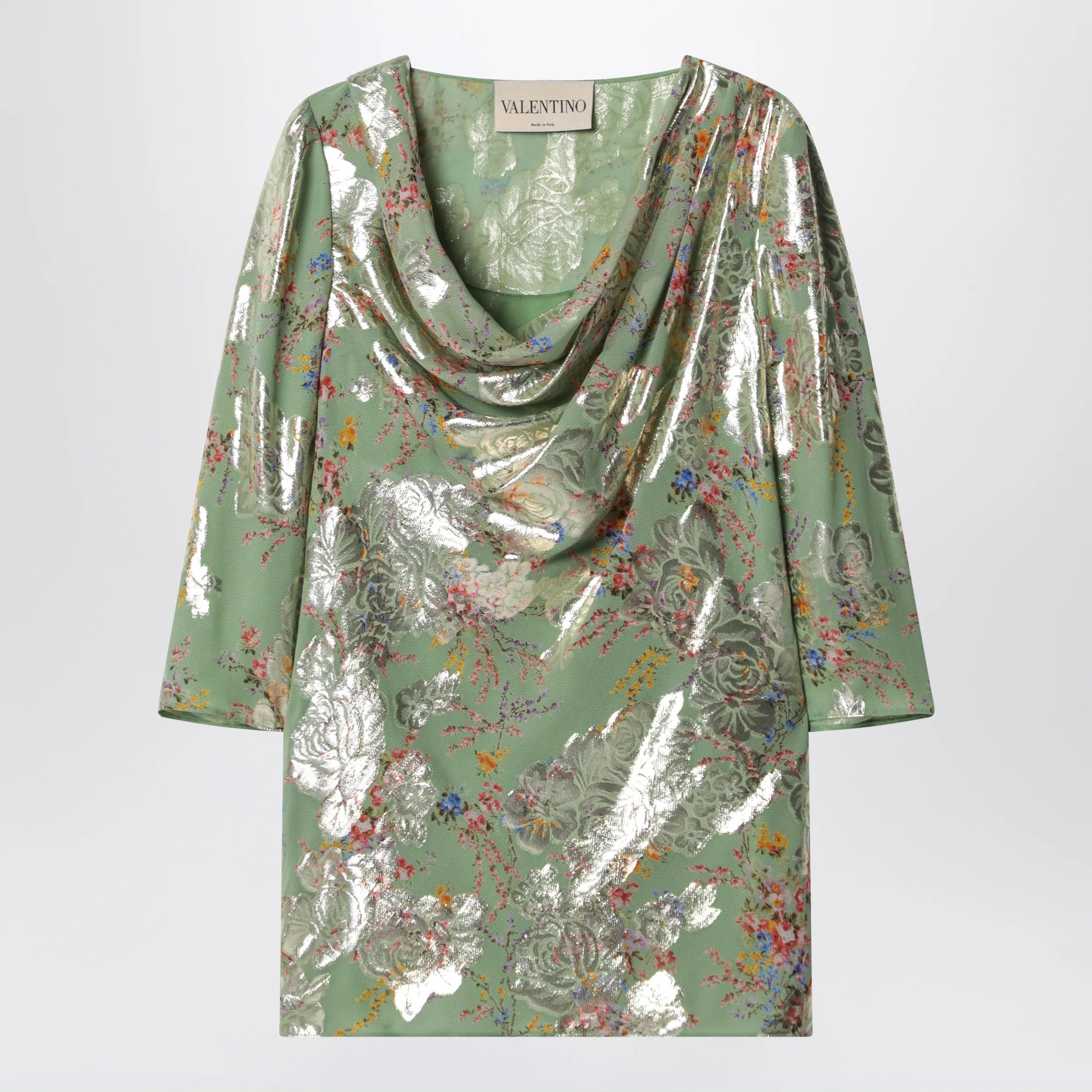 Valentino Green printed lurex shirt