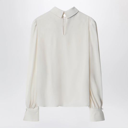 Valentino Vanilla-colored silk blouse with flower
