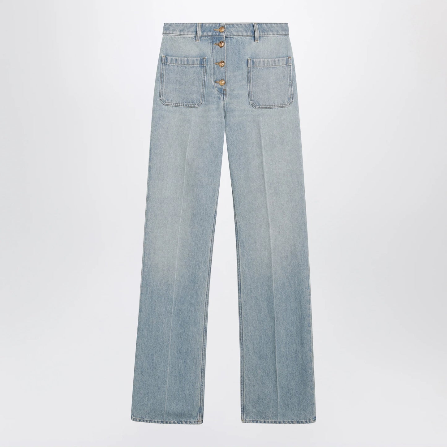 Valentino Straight-leg cotton denim jeans in light blue