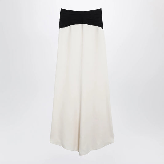 Valentino Long silk skirt in Vanilla/Black