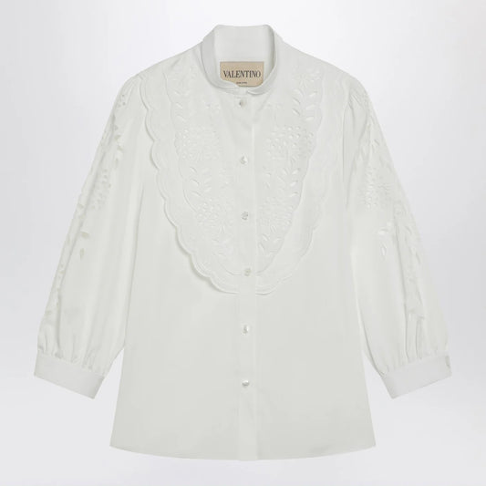 Valentino White shirt with Sangallo embroidery