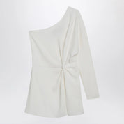 Valentino Ivory one-shoulder top in couture cady