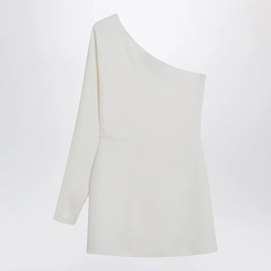 Valentino Ivory one-shoulder top in couture cady