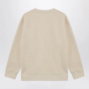 Ivory cotton sweatshirt with Chez Valentino floral motif