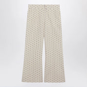 Valentino Ivory trousers with floral pattern