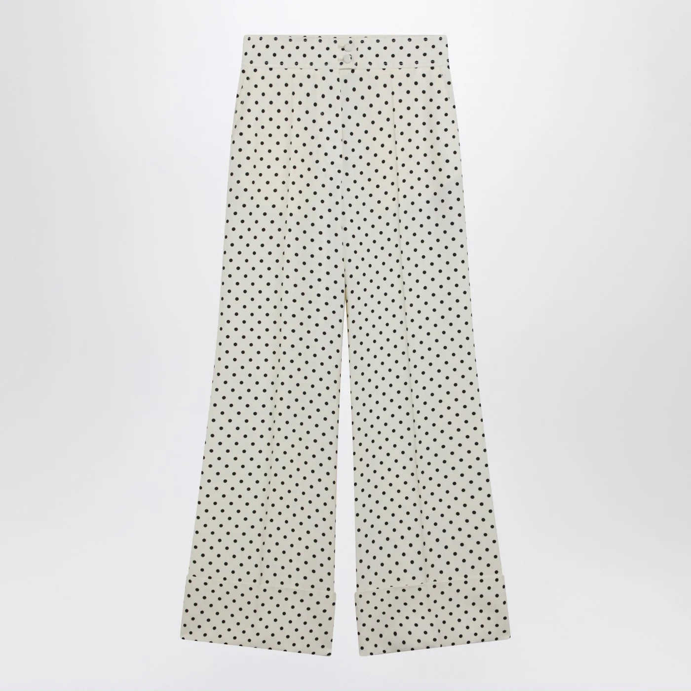 Valentino Ivory supergran trousers with Plusdepois print