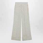 Valentino Ivory supergran trousers with Plusdepois print