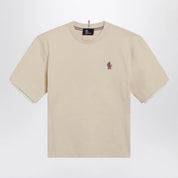 Moncler Grenoble White cotton-blend T-shirt with logo patch
