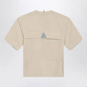 Moncler Grenoble White cotton-blend T-shirt with logo patch