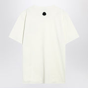 T-shirt en coton blanc Moncler avec logo tridimensionnel