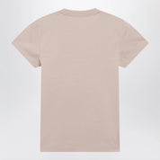 Moncler Pink T-shirt with logo embroidery