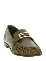 Fendi Baguette Loafers Moccasins for Women — Green