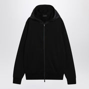 Cardigan zippé noir Moncler en coton et nylon