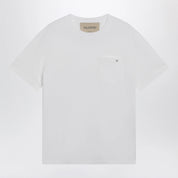 Valentino White cotton T-shirt with VGold