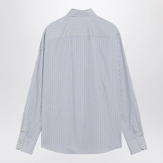 Valentino Ivory shirt with light blue and blue stripes