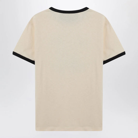 Valentino Butter-colored T-shirt with Panther print