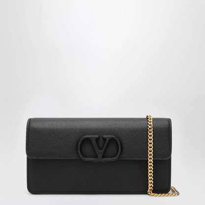 Valentino Garavani VLogo chain wallet in black leather