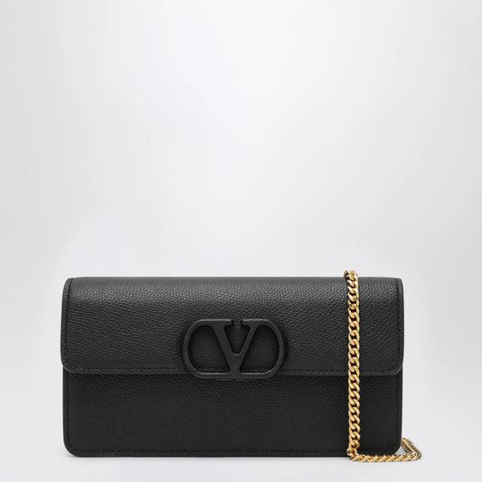 Valentino Garavani VLogo chain wallet in black leather