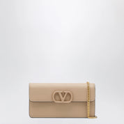 Valentino Garavani Sand pink leather Vlogo Signature wallet with chain